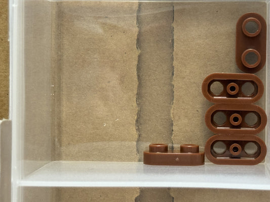 LEGO Parts - Reddish Brown Plate, Round 1 x 2 with Open Studs - No 35480 - QTY 5