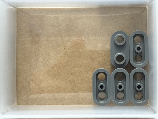 LEGO Parts - Dark Bluish Gray Plate, Round 1 x 2 Open Studs - No 35480 - QTY 5