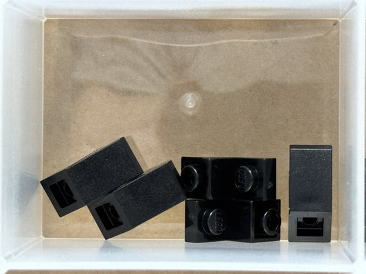 LEGO Parts - Black Slope, Inverted 45 2 x 1 with 2/3 Cutout - No 2310 - QTY 5