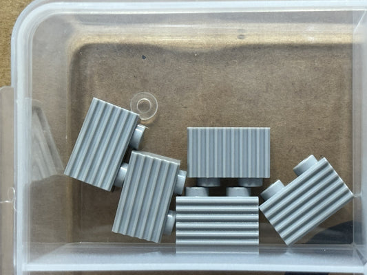 LEGO Parts - Light Bluish Gray Brick 1 x 2 with Grille - No 2877 - QTY 5
