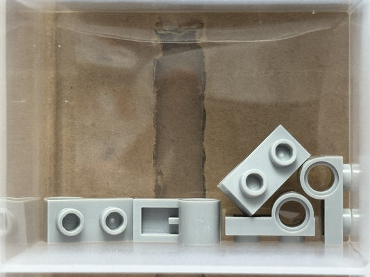 LEGO Parts - Light Bluish Gray Plate 1 x 2 Pin Hole Bottom - No 18677 - QTY 5