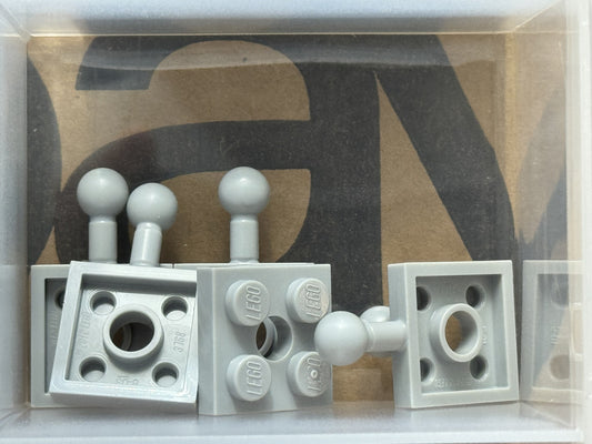 LEGO Parts - Light Bluish Gray Plate 2 x 2 Tow Ball Hole - No 15456 - QTY 5