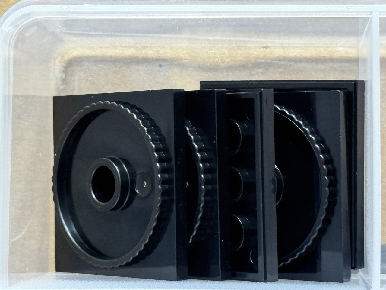 LEGO Parts - Black Turntable 4 x 4 Square Base, Locking - No 61485 - QTY 5