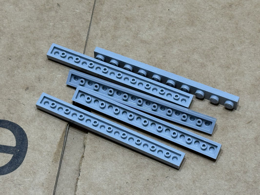 LEGO Parts - Light Bluish Gray Plate 1 x 10 - No 4477 - QTY 5