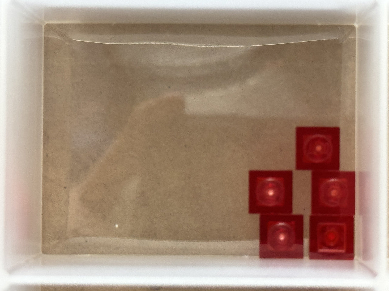 LEGO Parts - Trans-Red Plate 1 x 1 - No 3024 - QTY 5