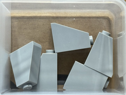 LEGO Parts - Light Bluish Gray Slope 65 2 x 1 x 2 - No 60481 - QTY 5