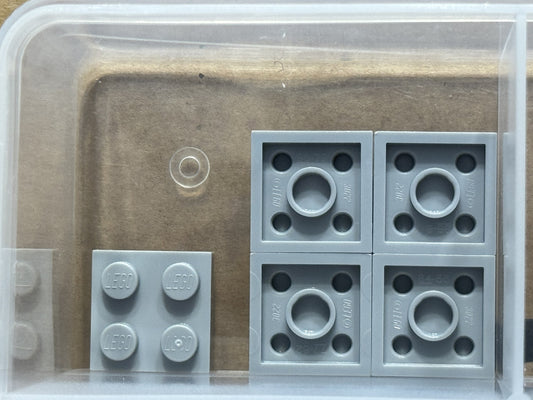 LEGO Parts - Light Bluish Gray Plate 2 x 2 - No 3022 - QTY 5