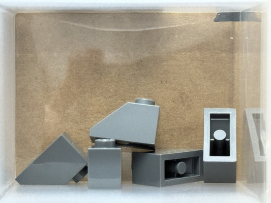 LEGO Parts - Dark Bluish Gray Slope 45 2 x 1 - No 3040 - QTY 5