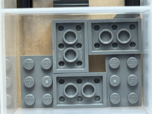LEGO Parts - Dark Bluish Gray Plate 2 x 3 - No 3021 - QTY 5