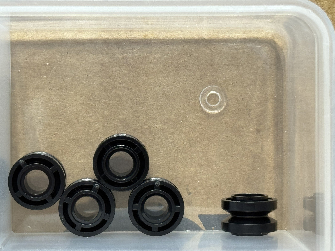 LEGO Parts - Black Wheel 11mm D. x 8mm, 4 Spokes - No 42610 - QTY 5