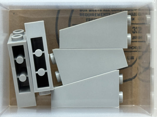 LEGO Parts - Light Bluish Gray Slope, Inverted 75 2 x 1 x 3 - No 2449 - QTY 5
