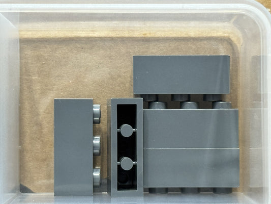 LEGO Parts - Dark Bluish Gray Brick 1 x 3 - No 3622 - QTY 5