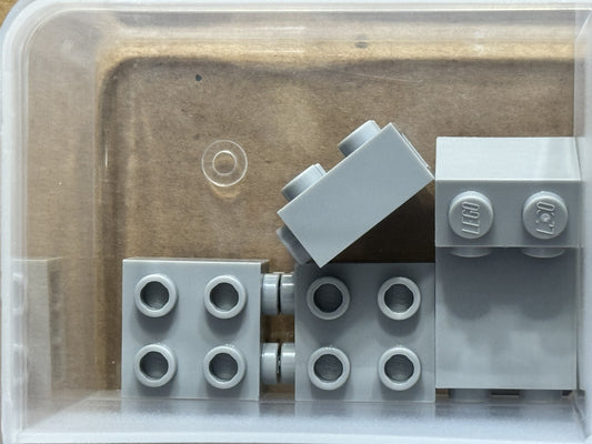 LEGO Parts - Light Bluish Gray Brick 1 x 2 x 1 2/3 Studs Side - No 22885 - QTY 5