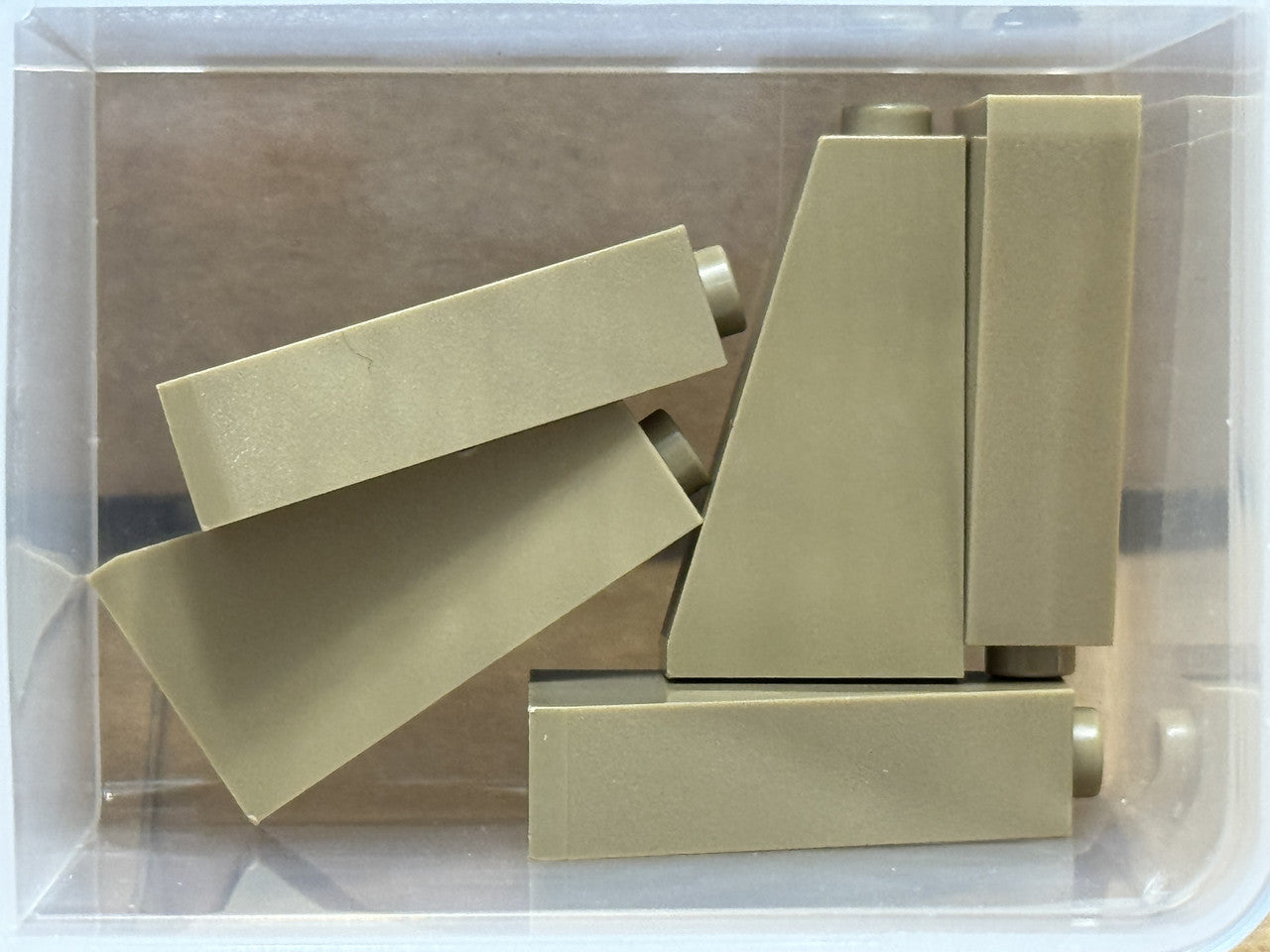 LEGO Parts - Dark Tan Slope 75 2 x 1 x 3 - Hollow Stud - No 4460b - QTY 5