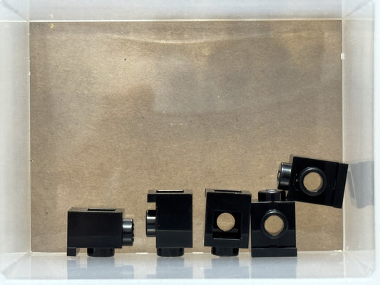 LEGO Parts - Black Brick, Modified 1 x 1 with Headlight - No 4070 - QTY 5