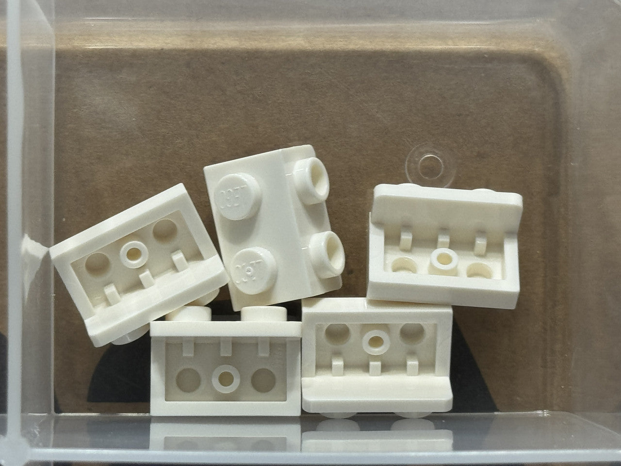 LEGO Parts - White Bracket 1 x 2 - 1 x 2 - No 99781 - QTY 5