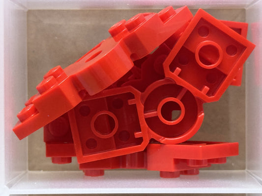 LEGO Parts - Red Plate, Modified 2 x 6 x 2/3 Bent - No 79846 - QTY 5