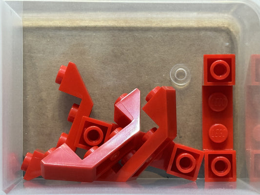LEGO Parts - Red Slope, Inverted 45 4 x 1 Double - No 32802 - QTY 5
