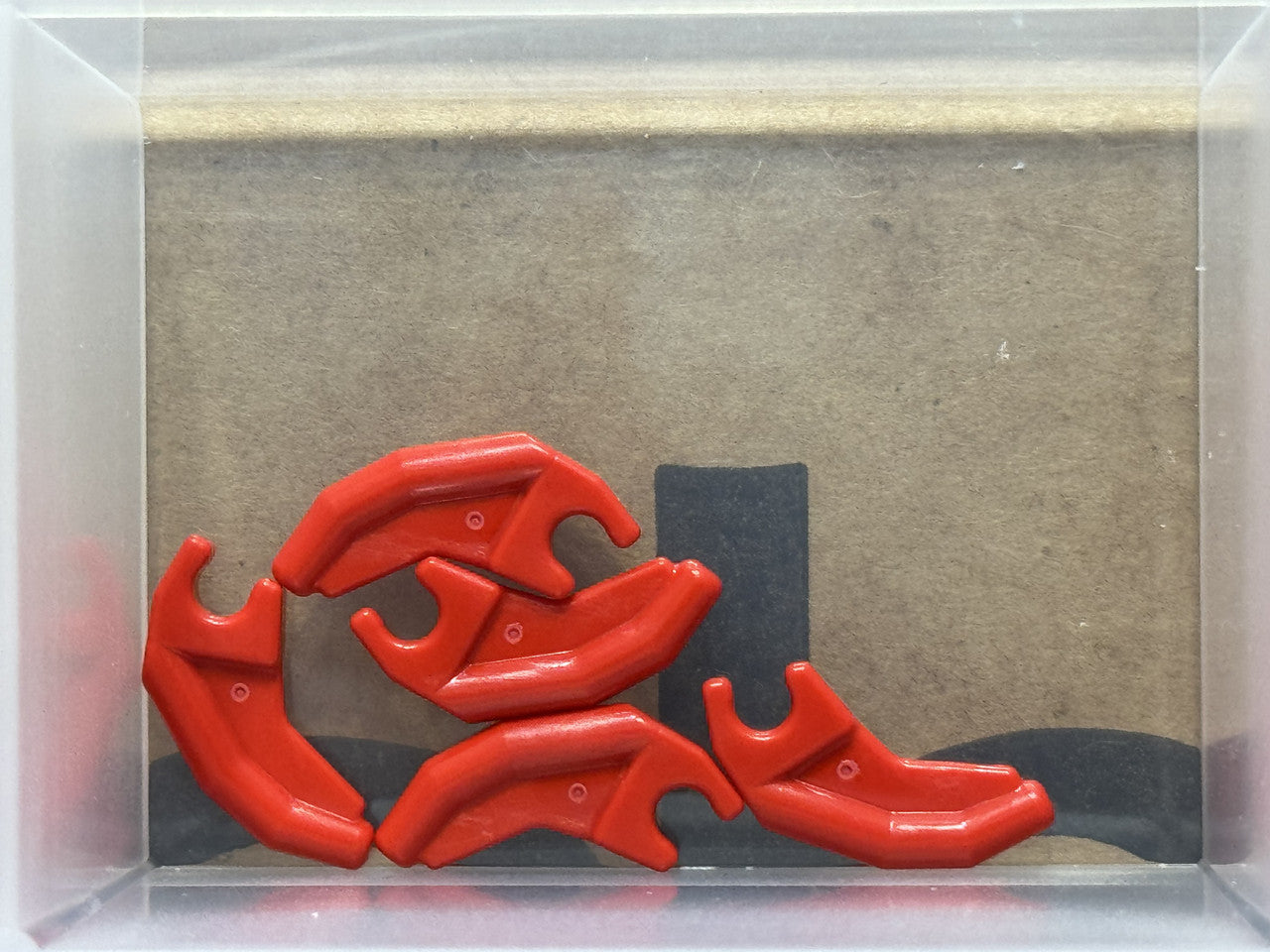 LEGO Parts - Red Barb / Claw / Horn / Tooth with Clip, Angled - No 3171 - QTY 5