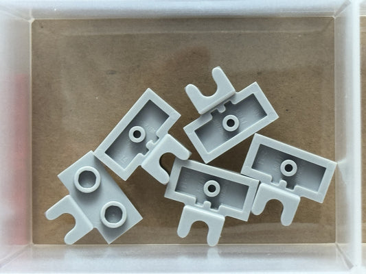 LEGO Parts - Light Bluish Gray Plate 1 x 2 Tow Socket Side - No 14704 - QTY 5