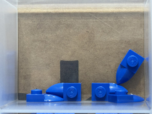 LEGO Parts - Blue Plate, Modified 1 x 1 with Tooth Horizontal - No 49668 - QTY 5