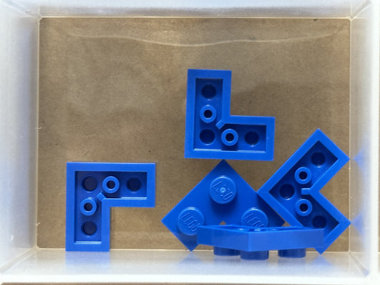 LEGO Parts - Blue Plate 2 x 2 Corner - No 2420 - QTY 5