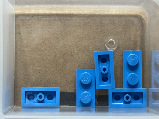 LEGO Parts - Dark Azure Plate 1 x 2 - No 3023 - QTY 5