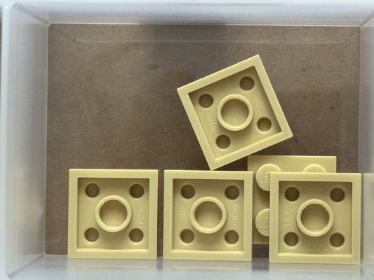 LEGO Parts - Tan Plate 2 x 2 - No 3022 - QTY 5