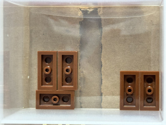 LEGO Parts - Reddish Brown Plate 1 x 2 - No 3023 - QTY 5