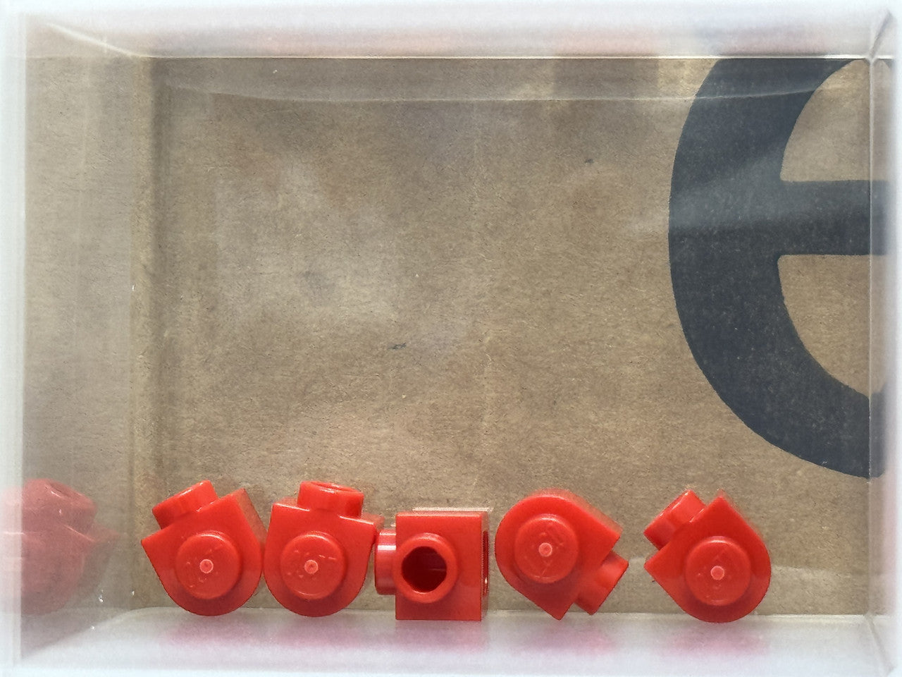 LEGO Parts - Red Brick, Round 1 x 1 Half Circle Stud Side - No 3386 - QTY 5