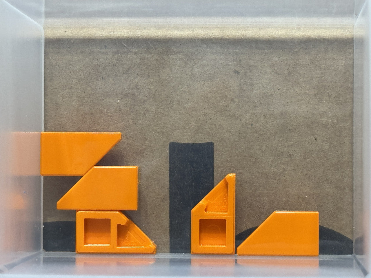 LEGO Parts - Orange Tile, Modified 1 x 2 Wedge Right - No 5092 - QTY 5