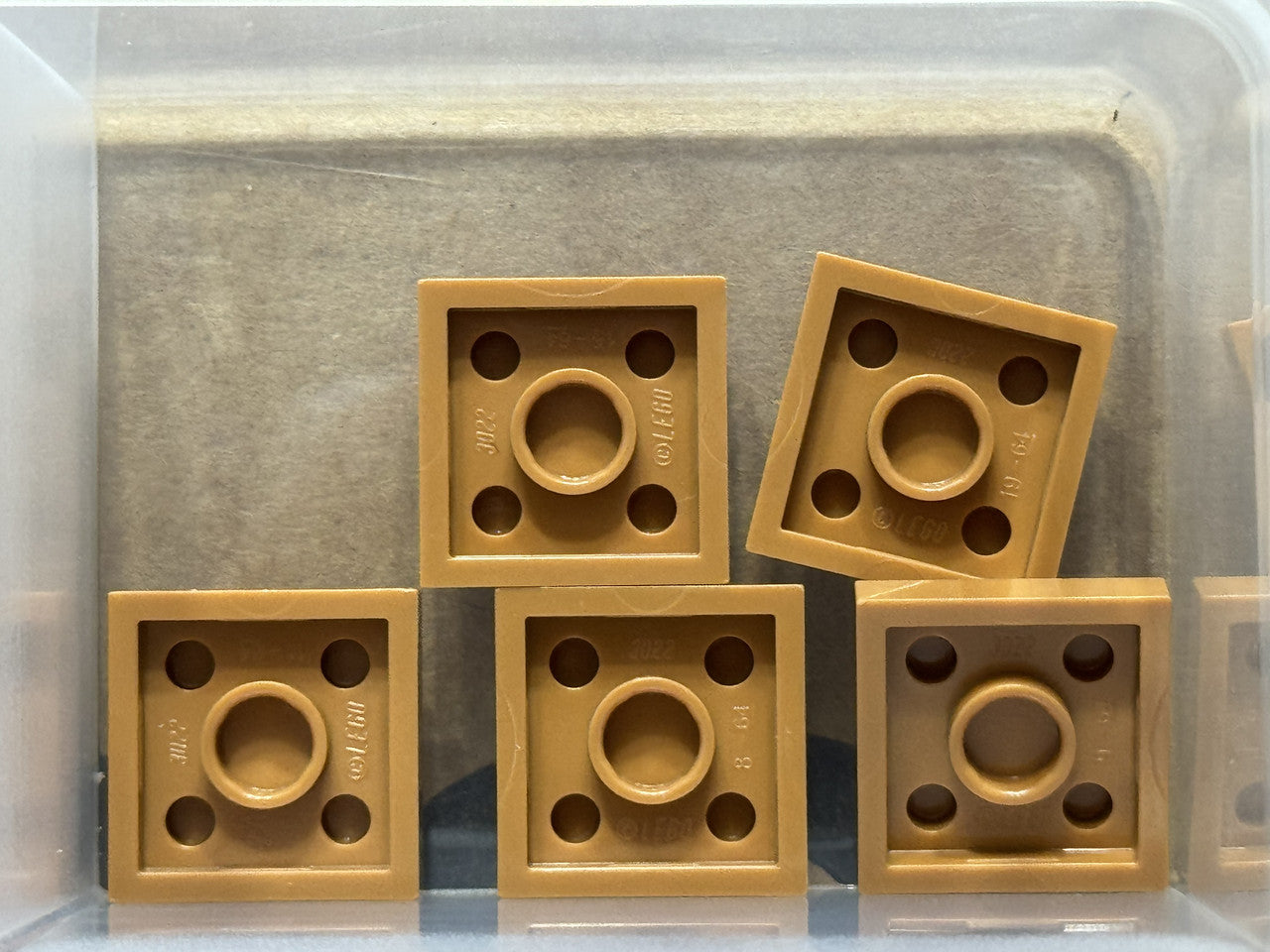 LEGO Parts - Medium Nougat Plate 2 x 2 - No 3022 - QTY 5