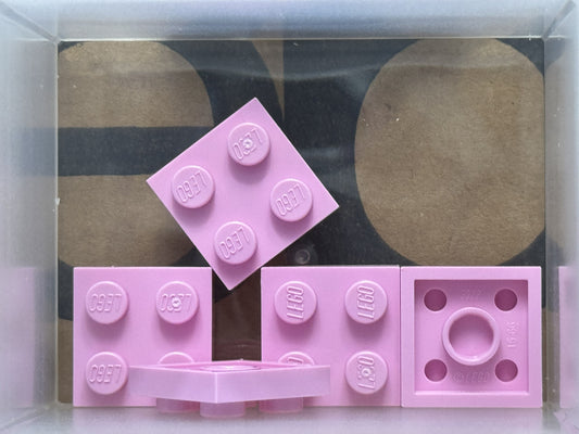 LEGO Parts - Bright Pink Plate 2 x 2 - No 3022 - QTY 5