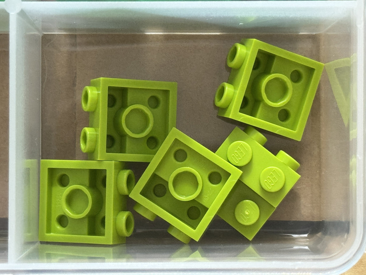 LEGO Parts - Lime Plate 2 x 2 x 2/3 with 2 Studs on Side - No 99206 - QTY 5