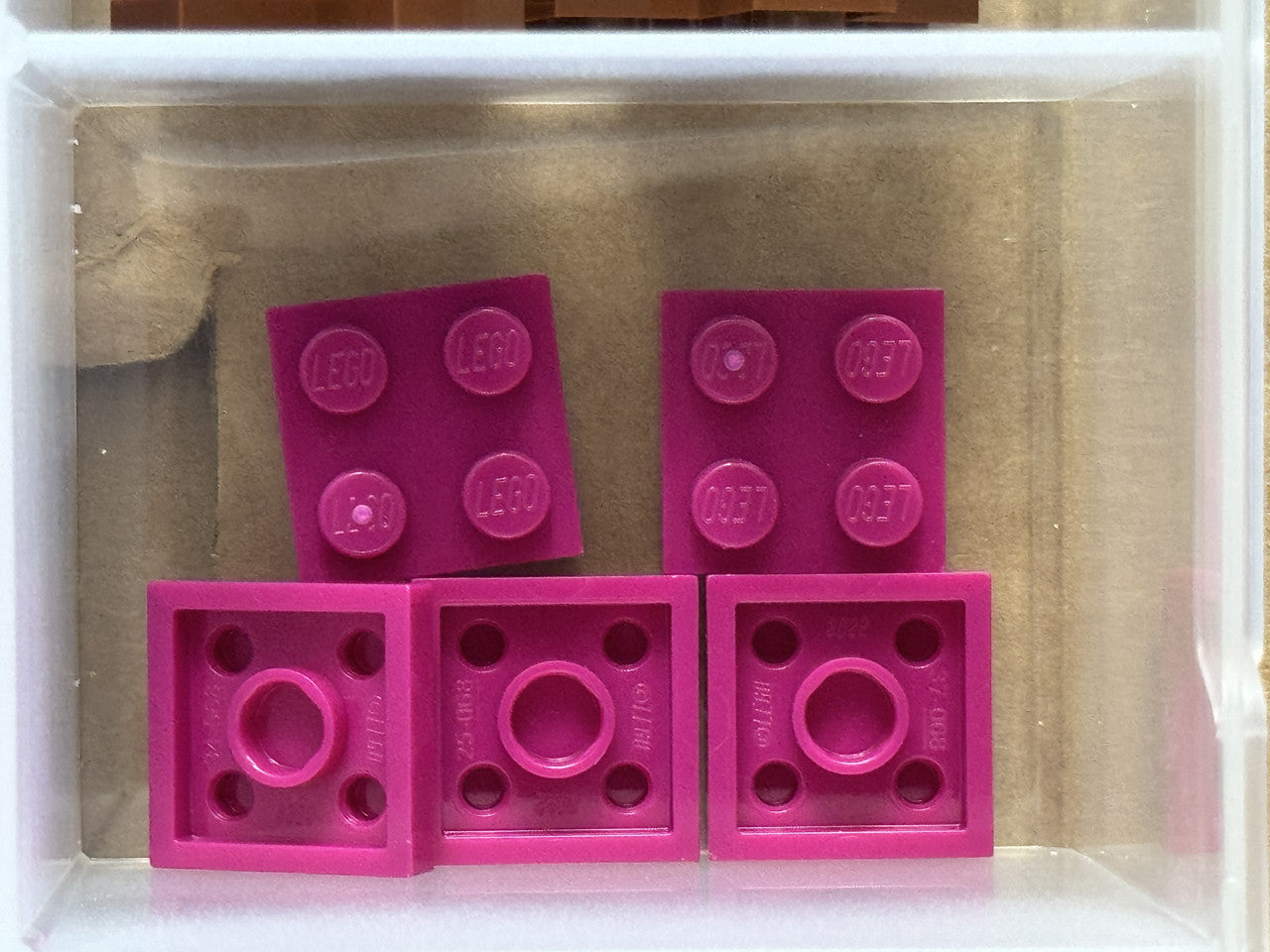 LEGO Parts - Magenta Plate 2 x 2 - No 3022 - QTY 5
