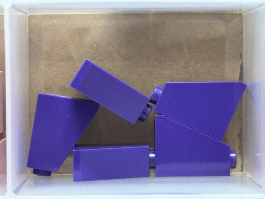 LEGO Parts - Dark Purple Slope 65 2 x 1 x 2 - No 60481 - QTY 5