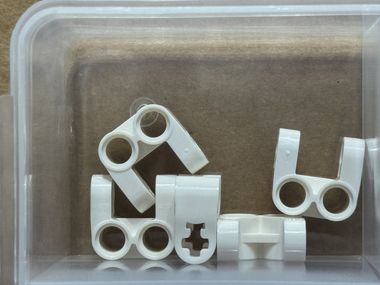 LEGO Parts - White Technic, Axle Pin Perpendicular Split - No 41678 - QTY 5