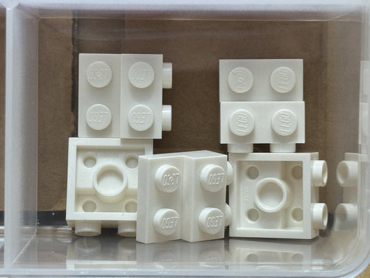LEGO Parts - White Plate 2 x 2 x 2/3 with 2 Studs on Side - No 99206 - QTY 5
