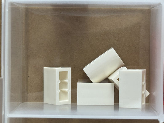 LEGO Parts - White Slope, Curved 1 x 2 - No 37352 - QTY 5