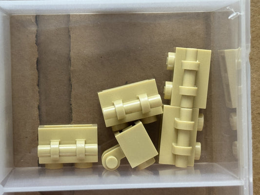 LEGO Parts - Tan Brick 1 x 2 with Bar Handle on Side - No 30236 - QTY 5