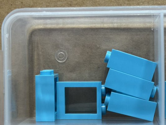 LEGO Parts - Medium Azure Window 1 x 2 x 2 Flat Front - No 60592 - QTY 5