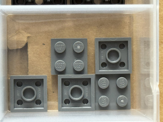LEGO Parts - Dark Bluish Gray Plate 2 x 2 - No 3022 - QTY 5