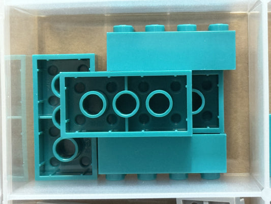 LEGO Parts - Dark Turquoise Brick 2 x 4 - No 3001 - QTY 5