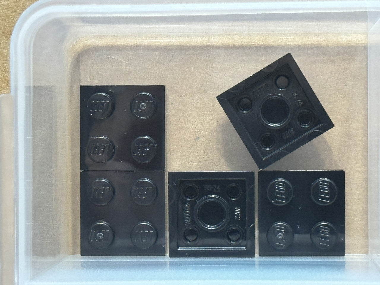 LEGO Parts - Black Plate 2 x 2 - No 3022 - QTY 5