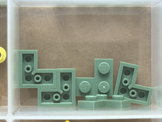 LEGO Parts - Sand Green Plate 2 x 2 Corner - No 2420 - QTY 5