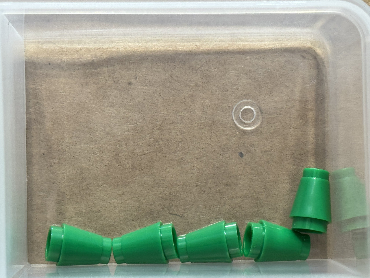 LEGO Parts - Green Cone 1 x 1 with Top Groove - No 4589b - QTY 5