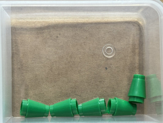 LEGO Parts - Green Cone 1 x 1 with Top Groove - No 4589b - QTY 5