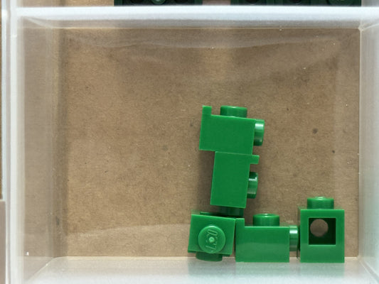 LEGO Parts - Green Brick, Modified 1 x 1 with Headlight - No 4070 - QTY 5