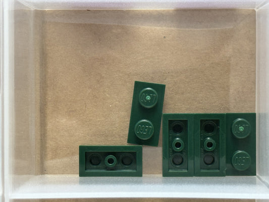 LEGO Parts - Dark Green Plate 1 x 2 - No 3023 - QTY 5