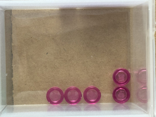 LEGO Parts - Trans-Dark Pink Tile, Round 1 x 1 - No 98138 - QTY 5